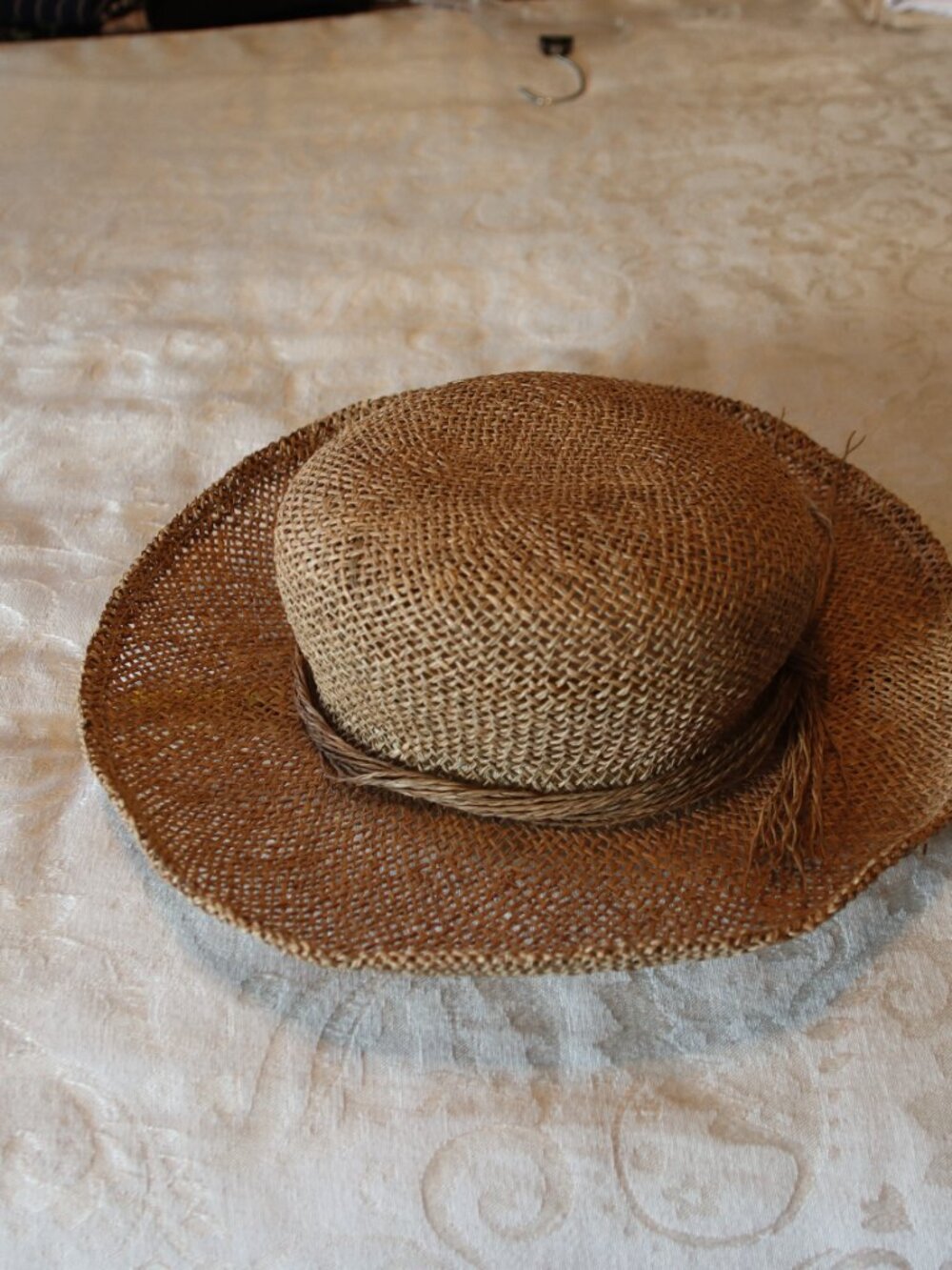 Villager Open Weave Straw Hat Twisted Raffia Tie Lightweight Summer Beach - Picture 7 of 14